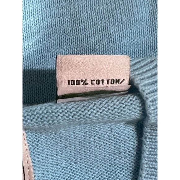 Southern Pines Mens L Light Blue Cable Knit Golf Preppy Sweater Vest 100% Cotton - Picture 5 of 9